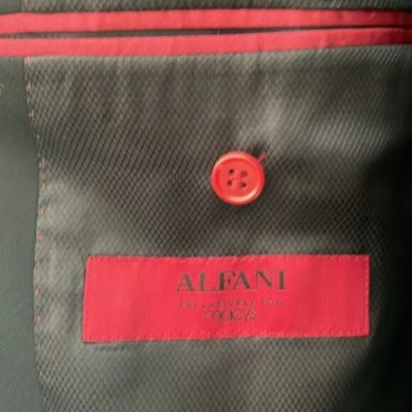 Men’s Alfani Macy's Black Pinstripe Wool Suit Jacket 44R - Picture 3 of 3